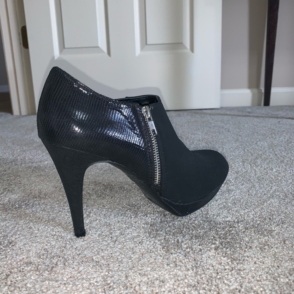 Black bootie heels